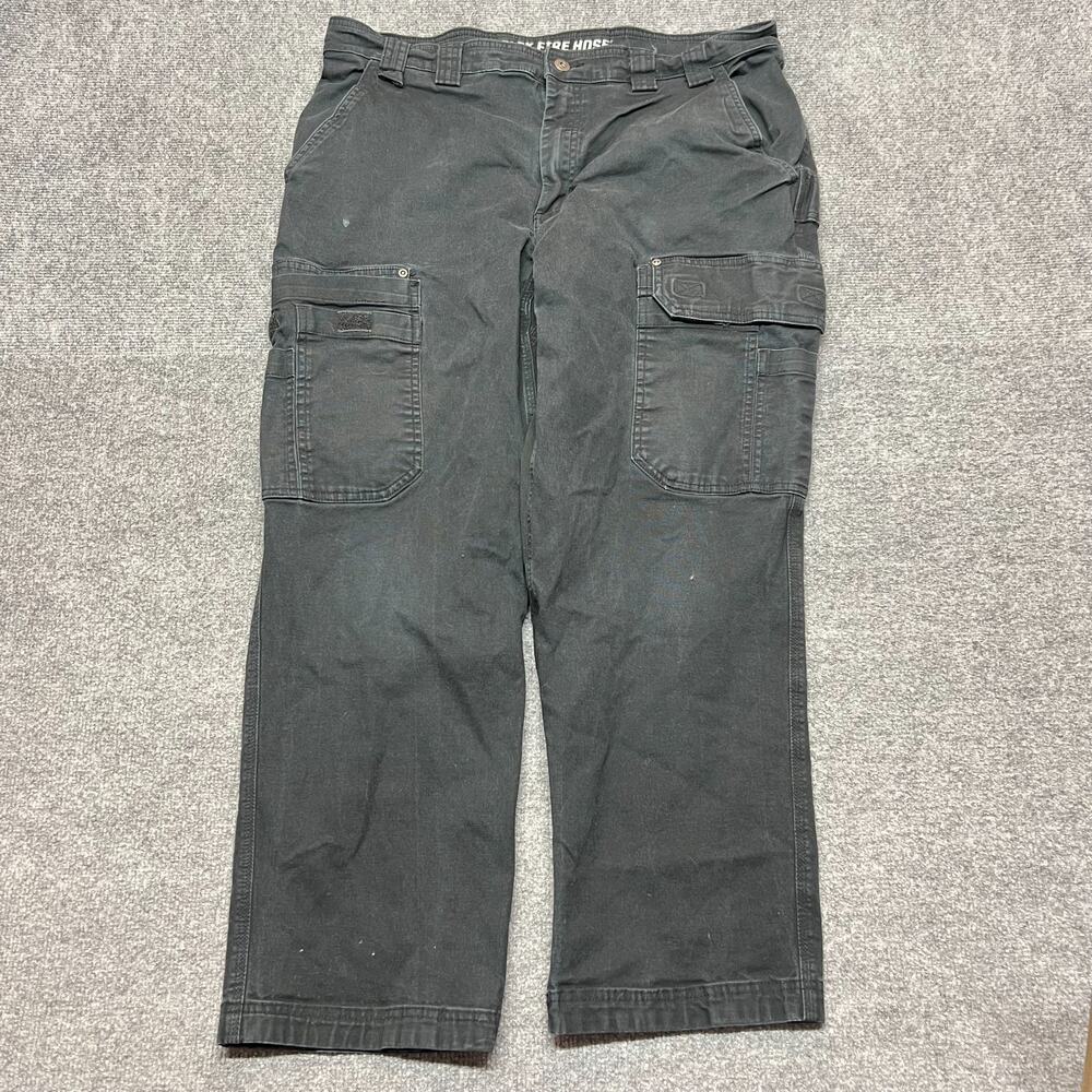 Duluth Trading Co Flex Fire Hose Cargo Pants Mens 38x30 Black